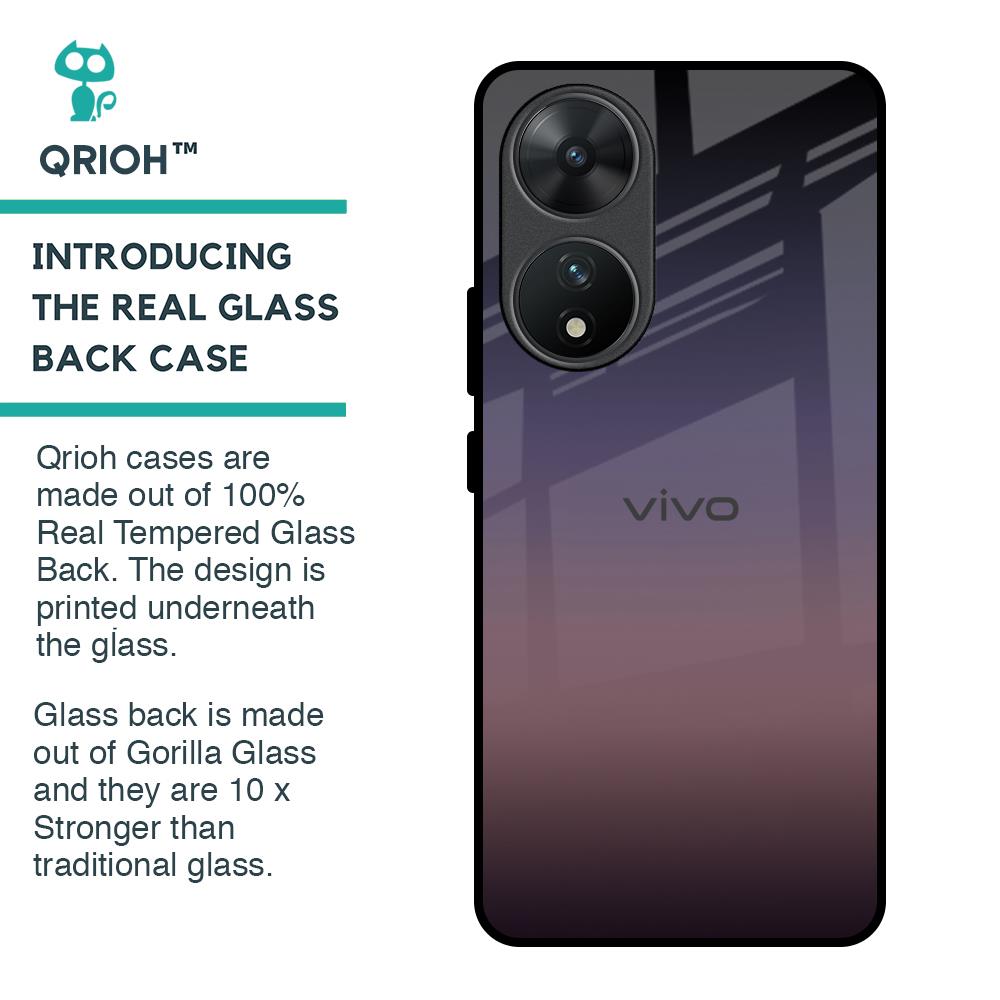 Grey Ombre Glass Case for Vivo T2 5G
