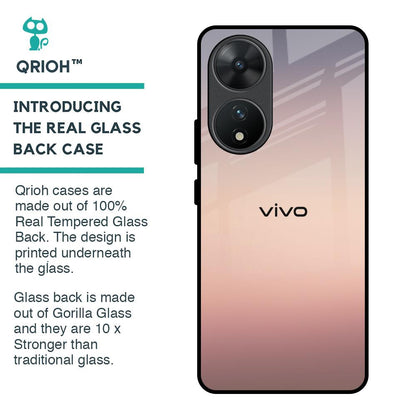 Golden Mauve Glass Case for Vivo T2 5G