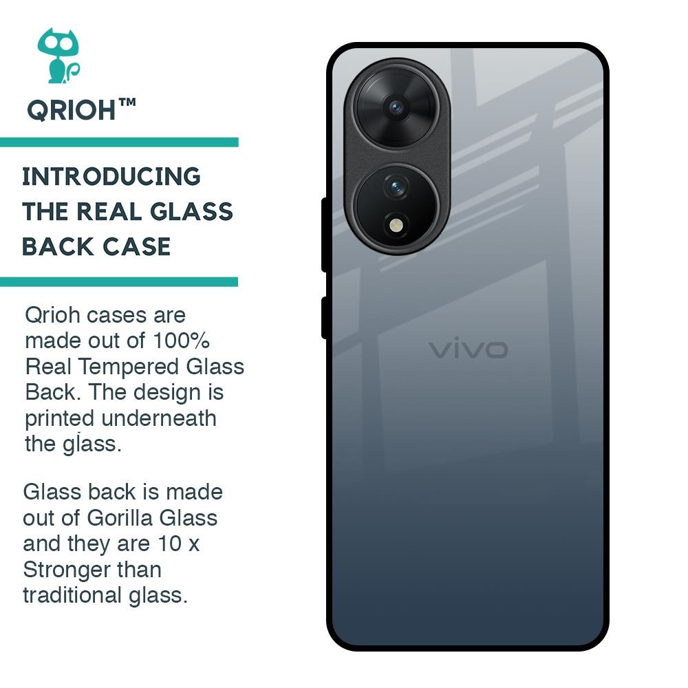 Smokey Grey Color Glass Case For Vivo T2 5G
