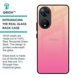 Pastel Pink Gradient Glass Case For Vivo T2 5G