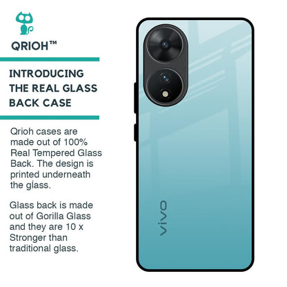 Arctic Blue Glass Case For Vivo T2 5G