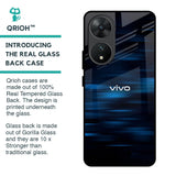 Blue Rough Abstract Glass Case for Vivo T2 5G