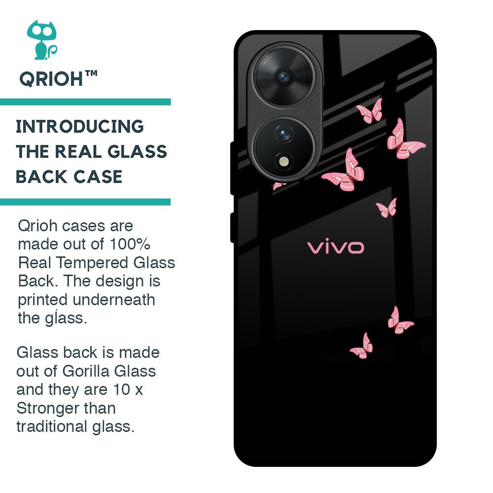 Fly Butterfly Glass Case for Vivo T2 5G