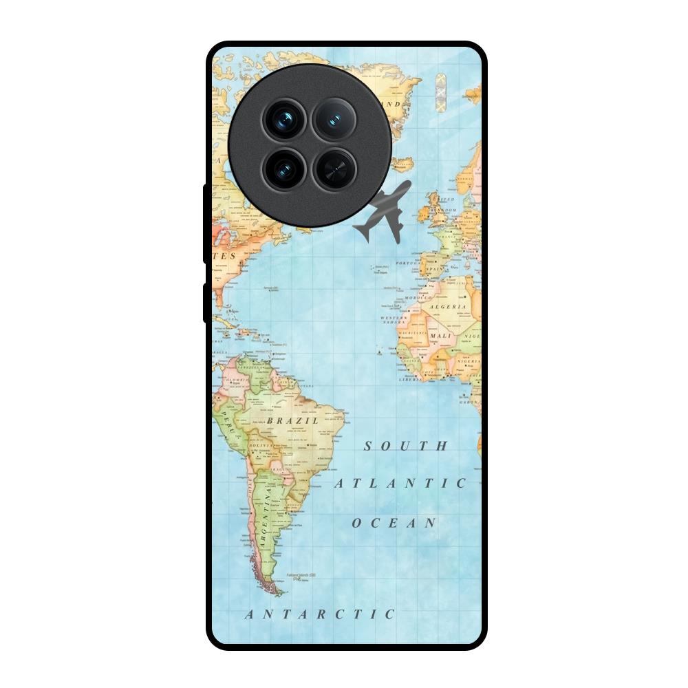 Travel Map Vivo X90 5G Glass Back Cover Online