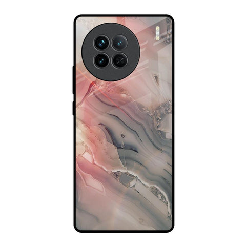 Pink And Grey Marble Vivo X90 5G Glass Back Cover Online