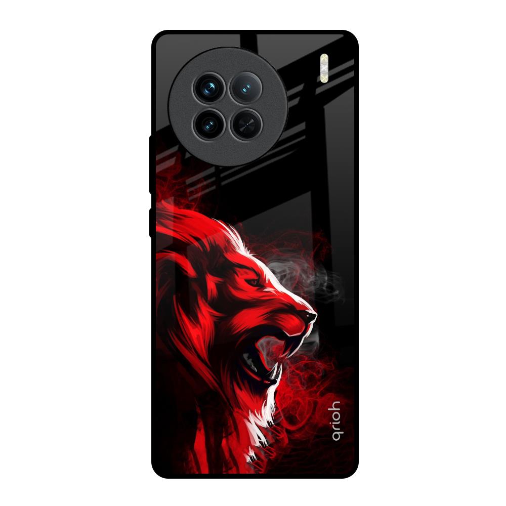 Red Angry Lion Vivo X90 5G Glass Back Cover Online