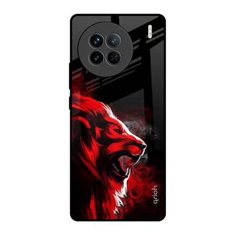 Red Angry Lion Vivo X90 5G Glass Back Cover Online