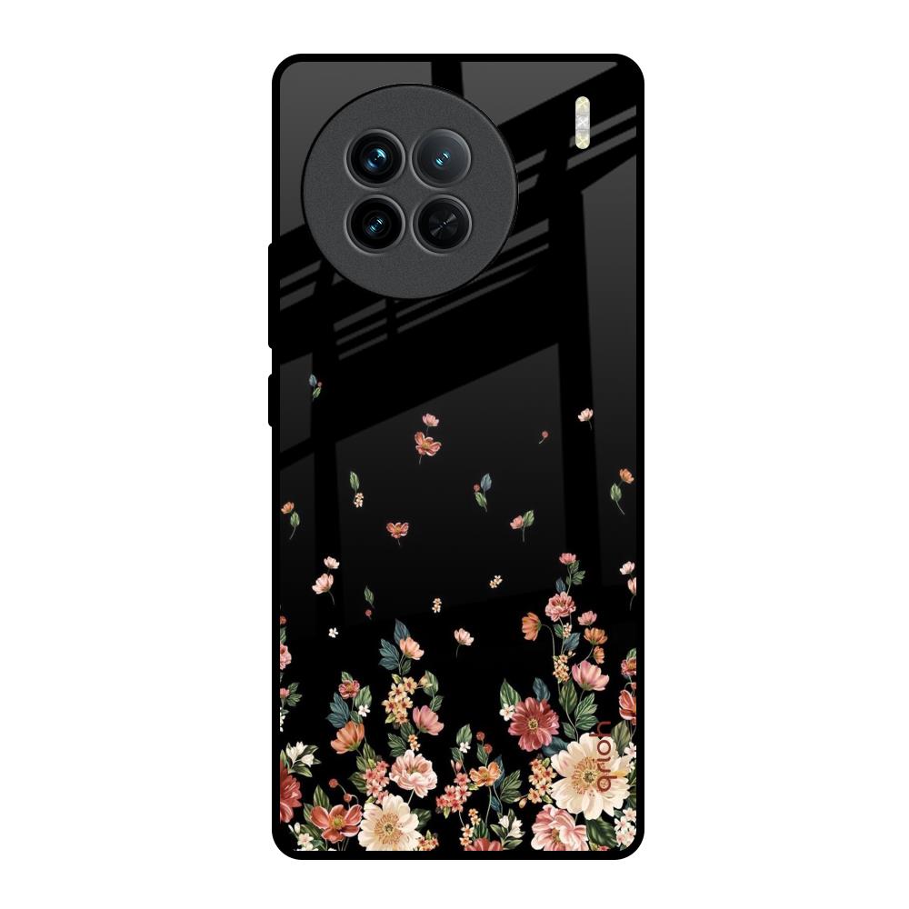 Floating Floral Print Vivo X90 5G Glass Back Cover Online