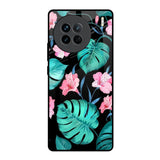 Tropical Leaves & Pink Flowers Vivo X90 5G Glass Back Cover Online
