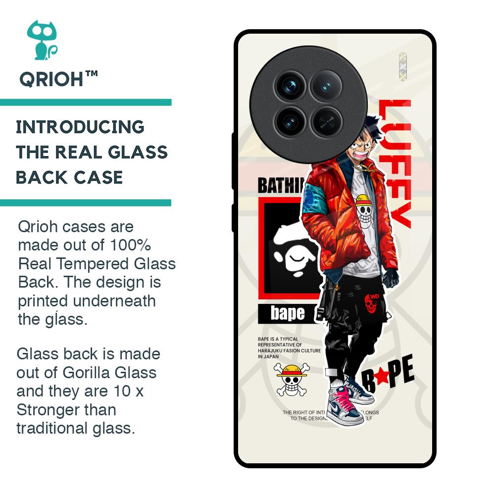 Bape Luffy Glass Case for Vivo X90 5G