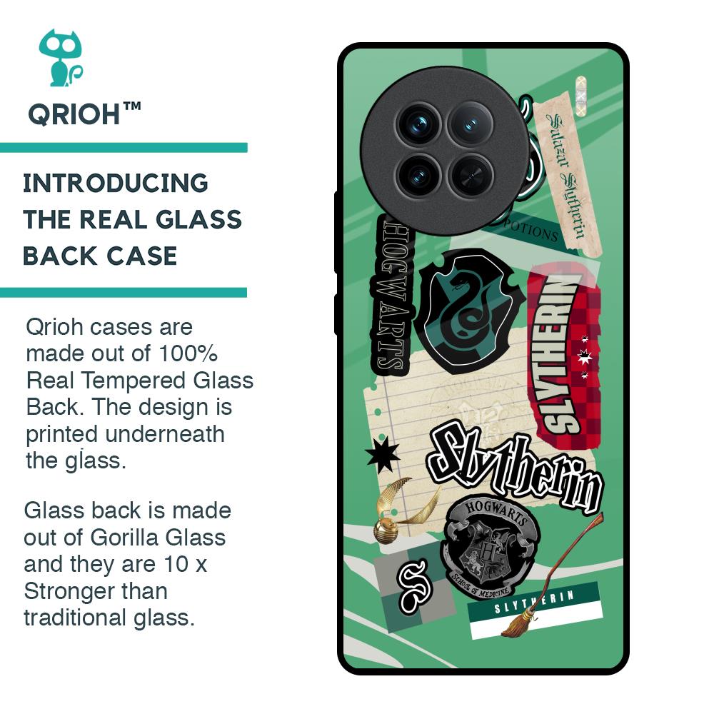 Slytherin Glass Case for Vivo X90 5G