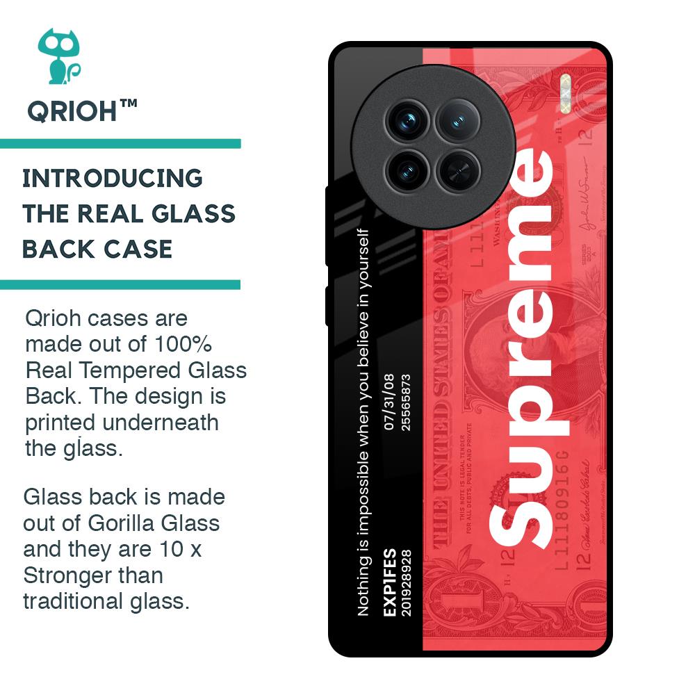 Supreme Ticket Glass Case for Vivo X90 5G