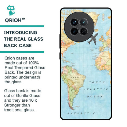 Travel Map Glass Case for Vivo X90 5G