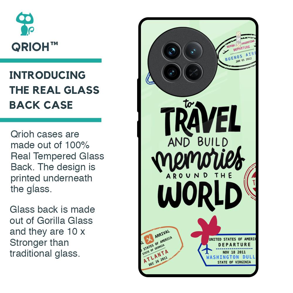 Travel Stamps Glass Case for Vivo X90 5G