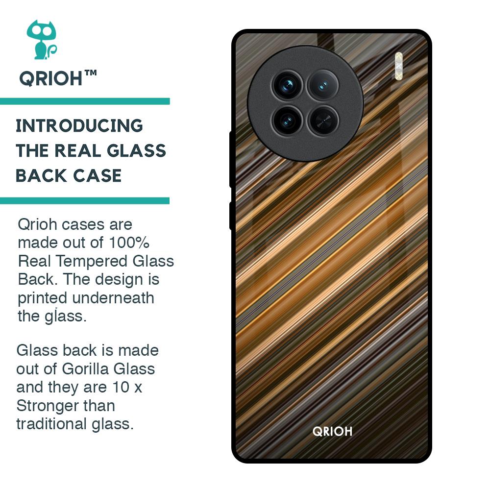 Diagonal Slash Pattern Glass Case for Vivo X90 5G