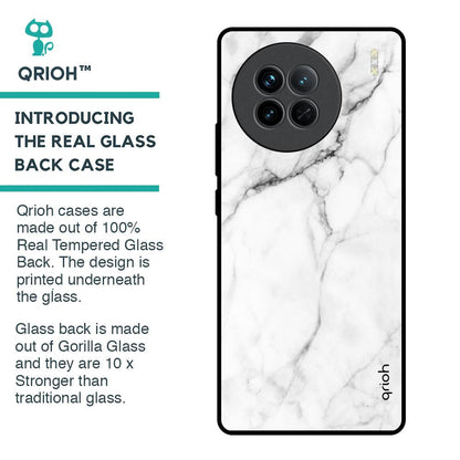 Modern White Marble Glass Case for Vivo X90 5G