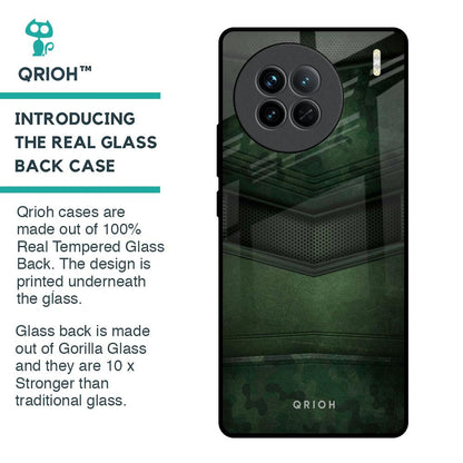 Green Leather Glass Case for Vivo X90 5G