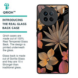 Lines Pattern Flowers Glass Case for Vivo X90 5G