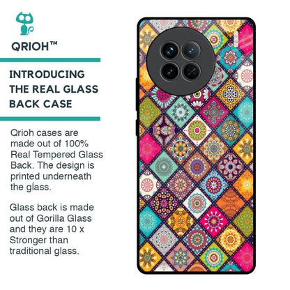 Multicolor Mandala Glass Case for Vivo X90 5G