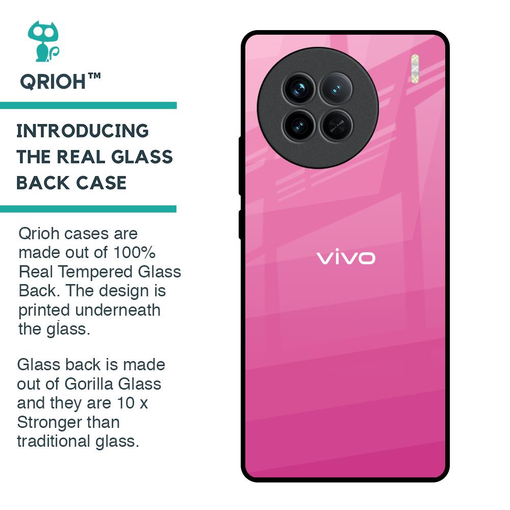 Pink Ribbon Caddy Glass Case for Vivo X90 5G