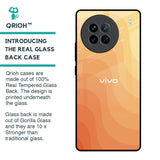 Orange Curve Pattern Glass Case for Vivo X90 5G