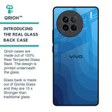 Blue Wave Abstract Glass Case for Vivo X90 5G