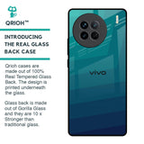 Green Triangle Pattern Glass Case for Vivo X90 5G