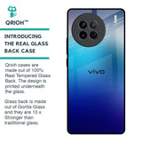 Blue Rhombus Pattern Glass Case for Vivo X90 5G