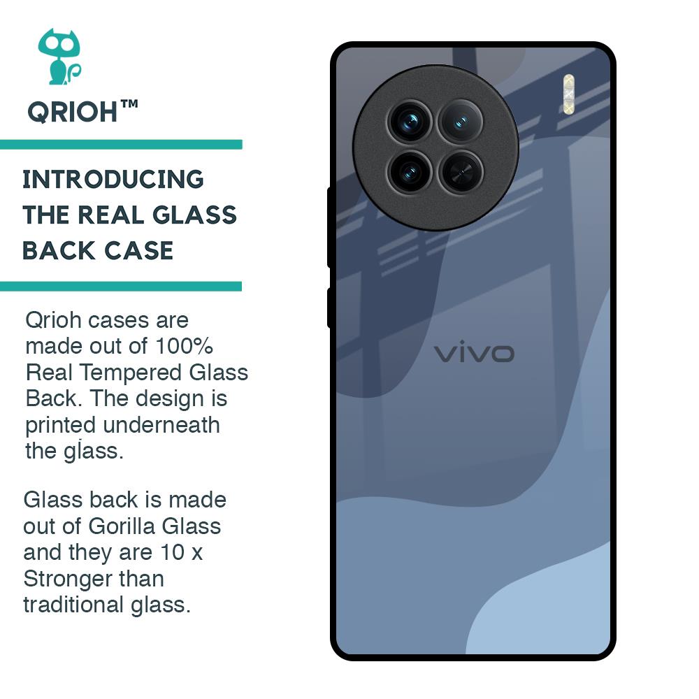 Navy Blue Ombre Glass Case for Vivo X90 5G