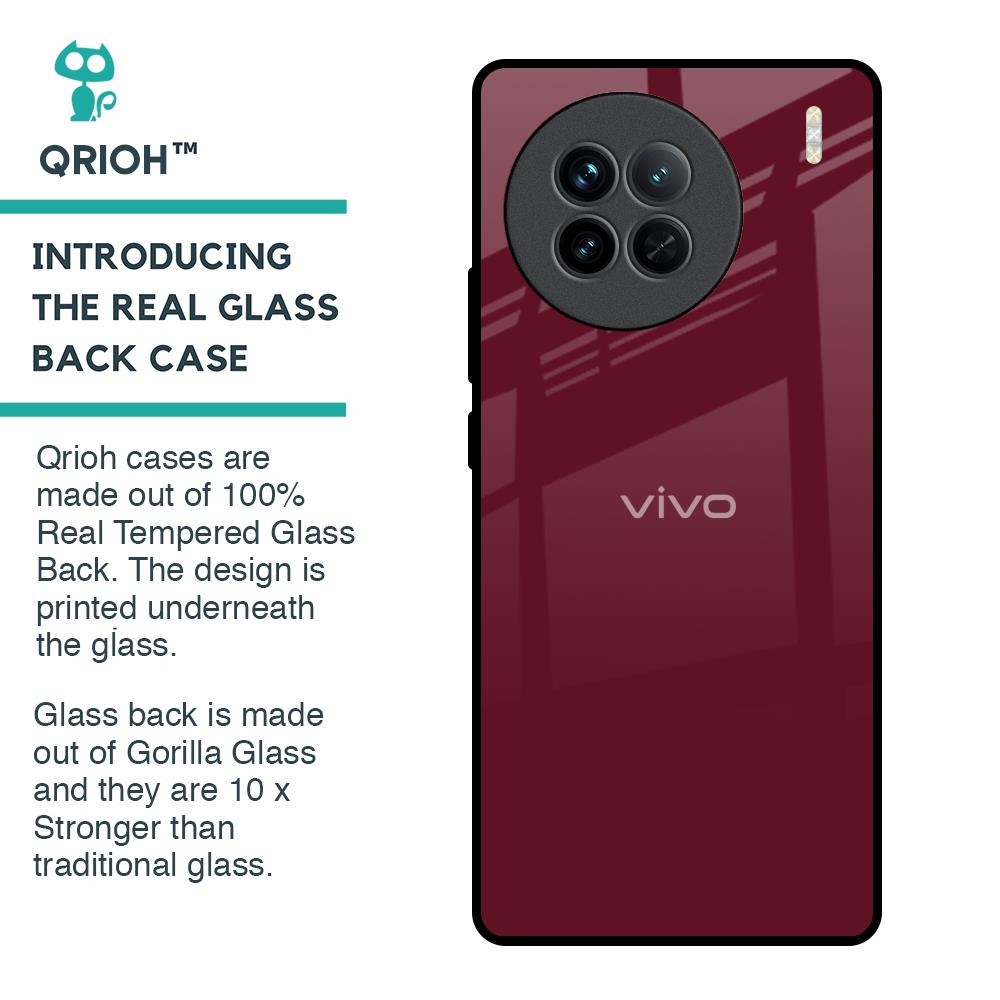 Classic Burgundy Glass Case for Vivo X90 5G