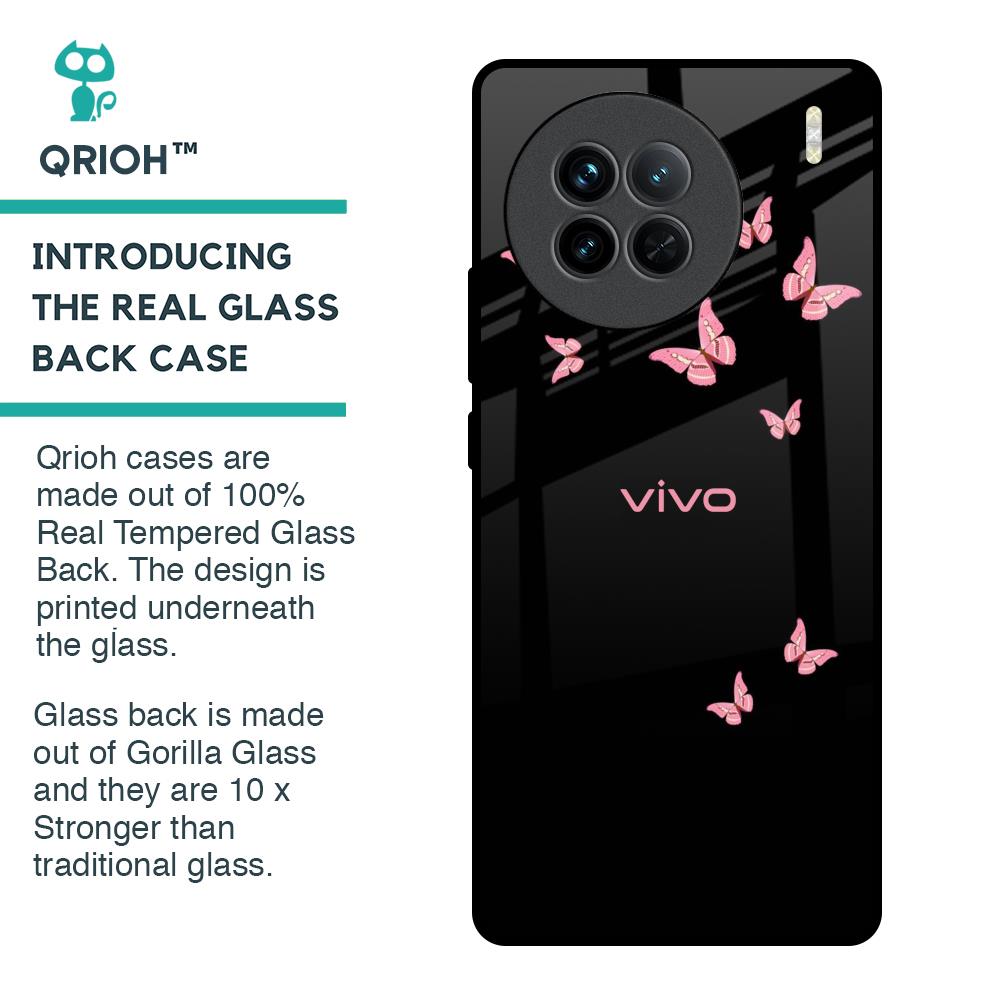 Fly Butterfly Glass Case for Vivo X90 5G