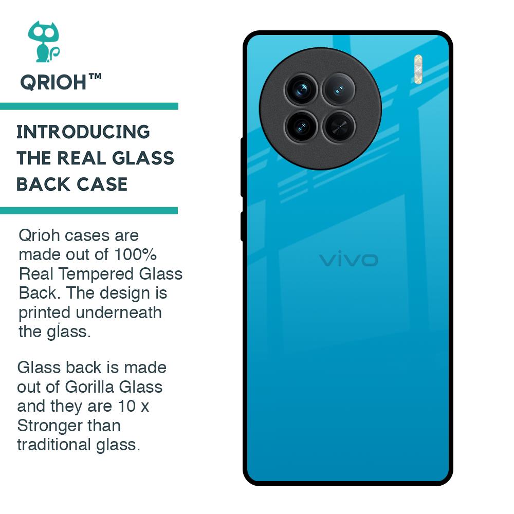 Blue Aqua Glass Case for Vivo X90 5G