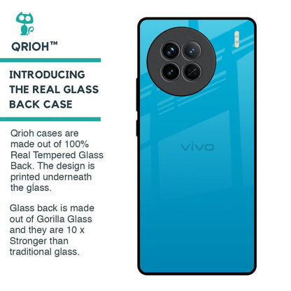 Blue Aqua Glass Case for Vivo X90 5G