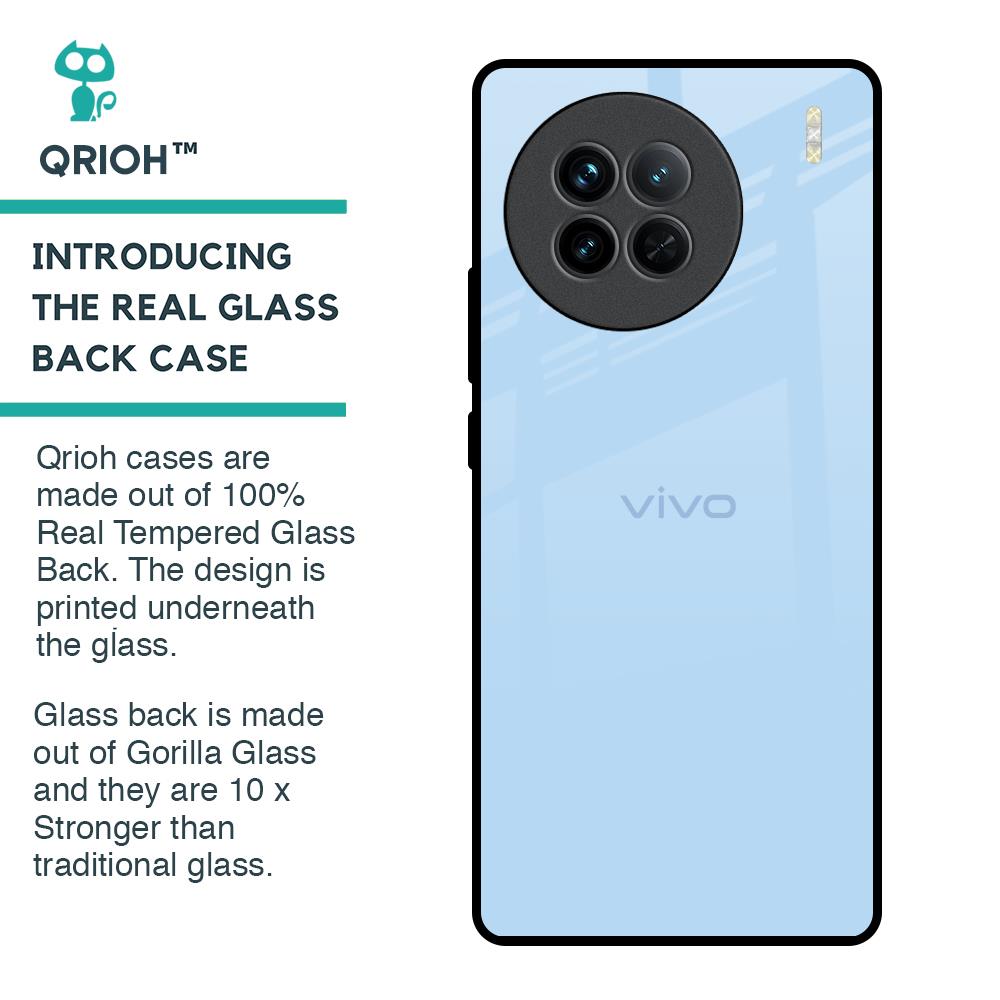 Pastel Sky Blue Glass Case for Vivo X90 5G