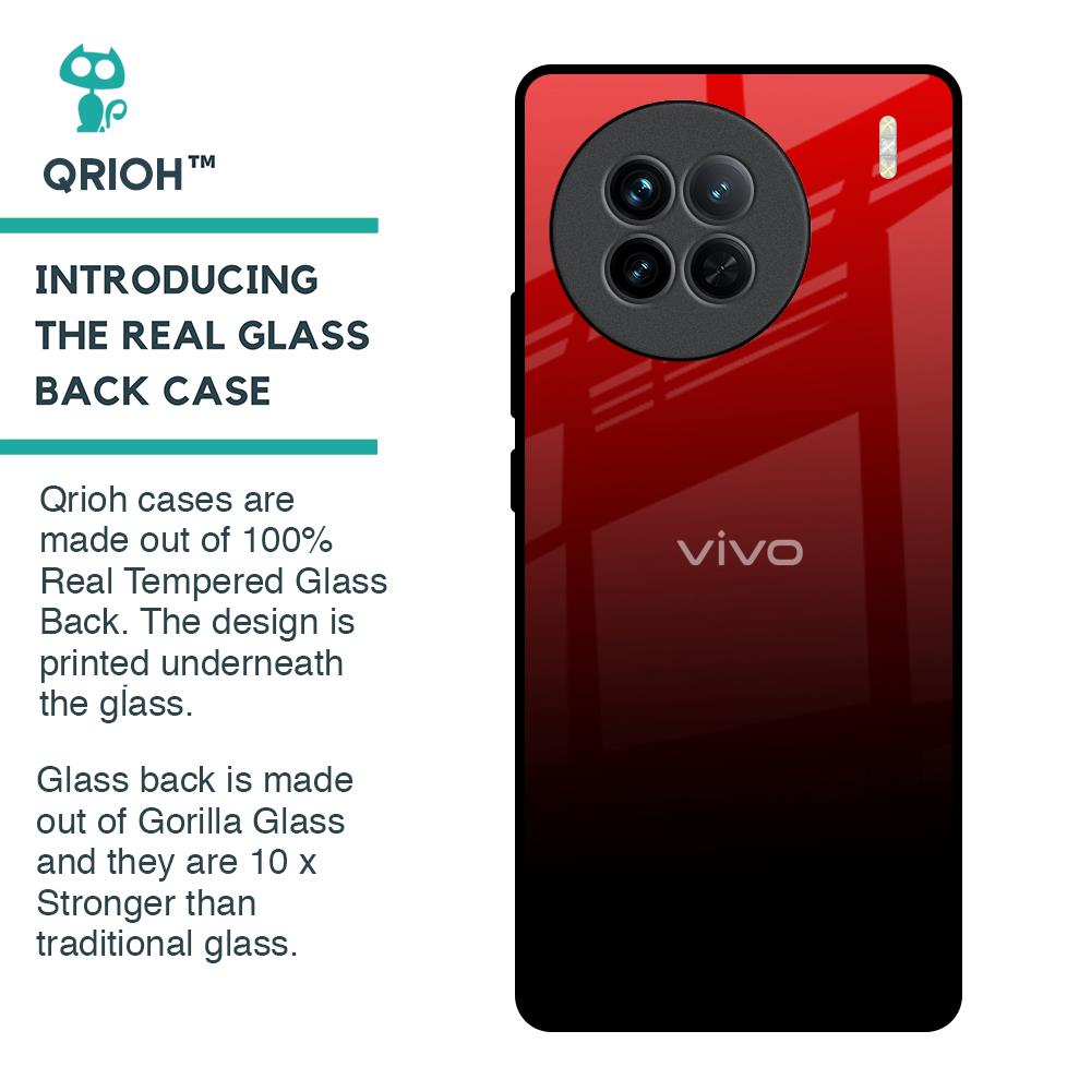 Maroon Faded Glass Case for Vivo X90 5G