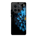 Half Blue Flower Vivo X90 Pro 5G Glass Back Cover Online