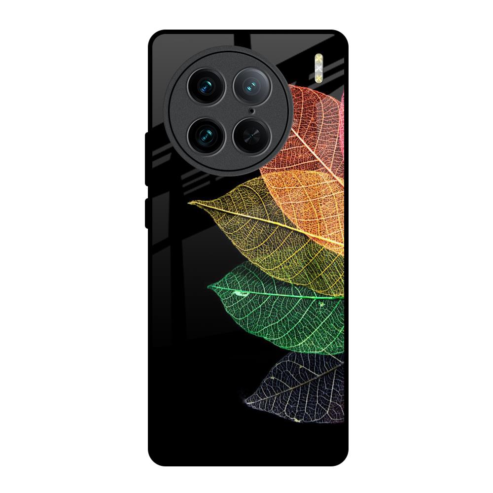 Colorful Leaves Vivo X90 Pro 5G Glass Back Cover Online