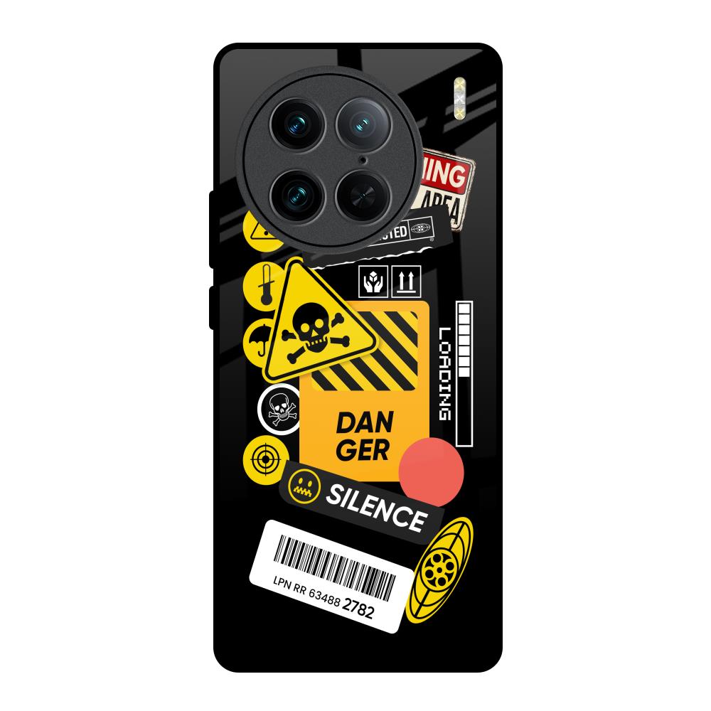 Danger Signs Vivo X90 Pro 5G Glass Back Cover Online
