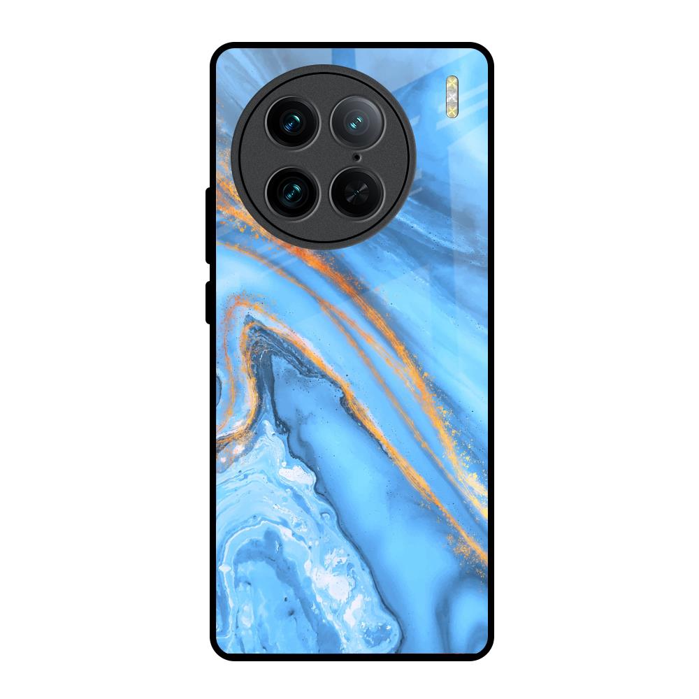 Vibrant Blue Marble Vivo X90 Pro 5G Glass Back Cover Online