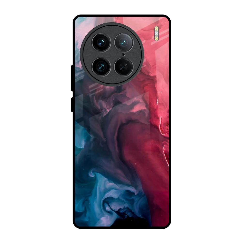 Blue & Red Smoke Vivo X90 Pro 5G Glass Back Cover Online
