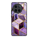Purple Rhombus Marble Vivo X90 Pro 5G Glass Back Cover Online