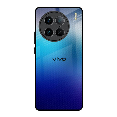 Blue Rhombus Pattern Vivo X90 Pro 5G Glass Back Cover Online