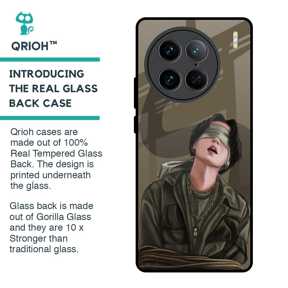 Blind Fold Glass Case for Vivo X90 Pro 5G