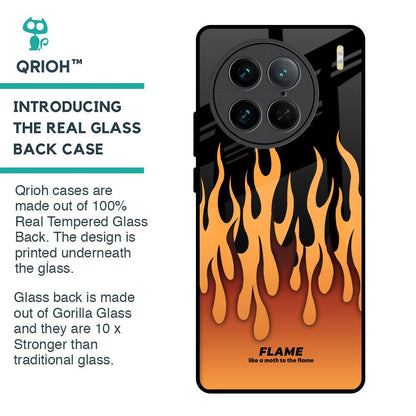 Fire Flame Glass Case for Vivo X90 Pro 5G