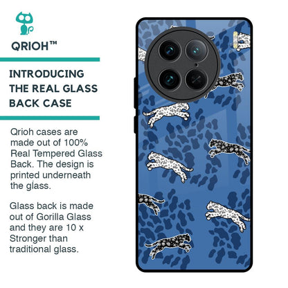 Blue Cheetah Glass Case for Vivo X90 Pro 5G