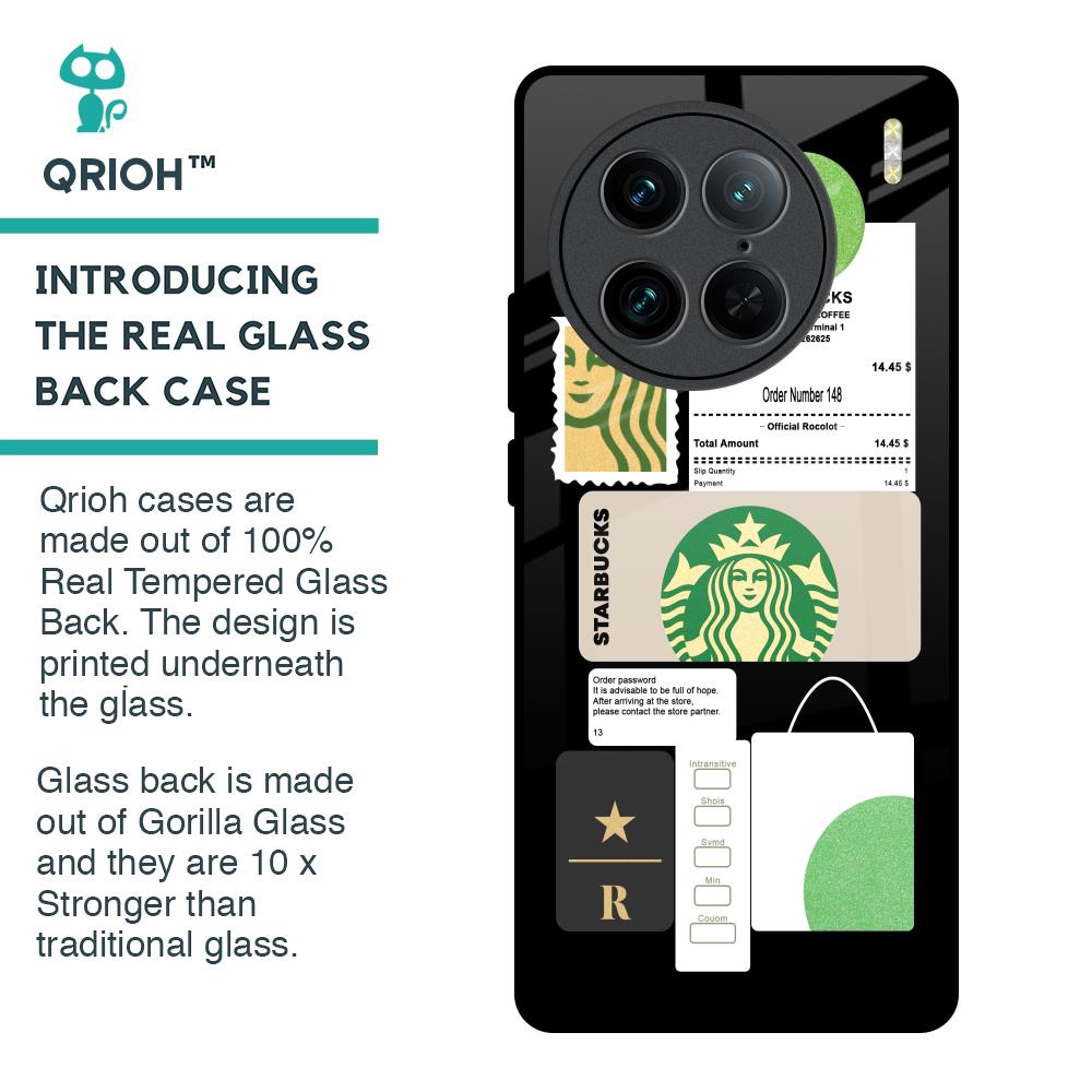 Coffee Latte Glass Case for Vivo X90 Pro 5G