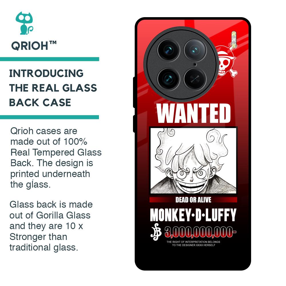 Luffy Wanted Glass Case for Vivo X90 Pro 5G