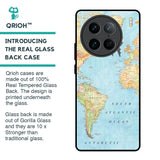 Travel Map Glass Case for Vivo X90 Pro 5G