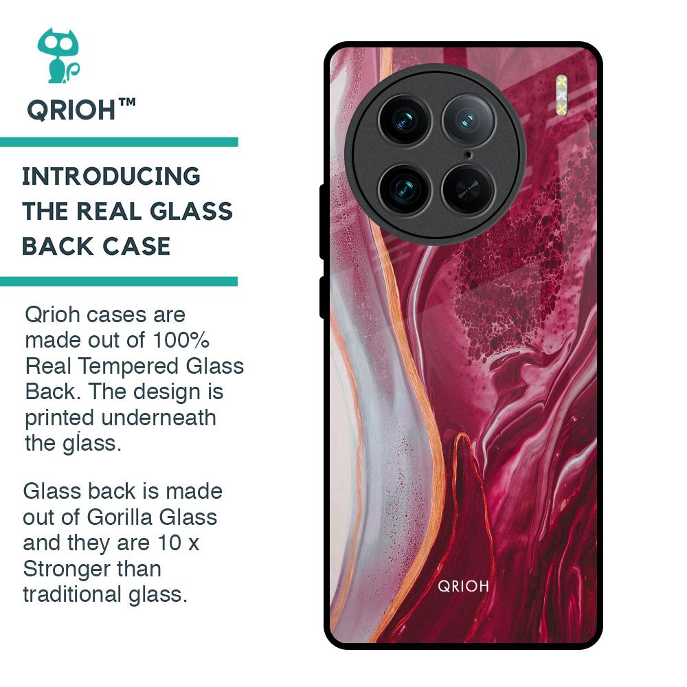 Crimson Ruby Glass Case for Vivo X90 Pro 5G