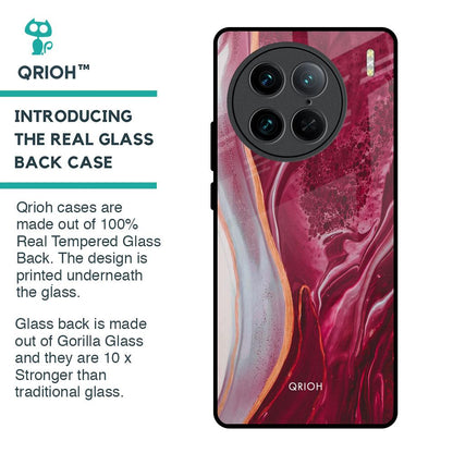 Crimson Ruby Glass Case for Vivo X90 Pro 5G